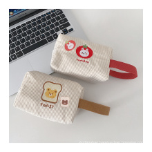 Mini Korean simple canvas mobile phone bags purse bag cotton makeup bag
